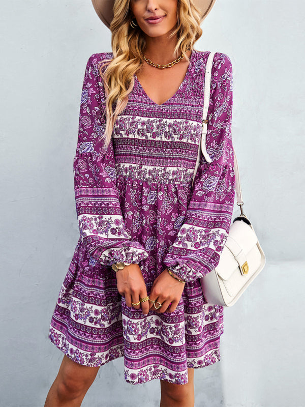 Blue Zone Planet | Women's Bohemian fashion casual dress kakaclo