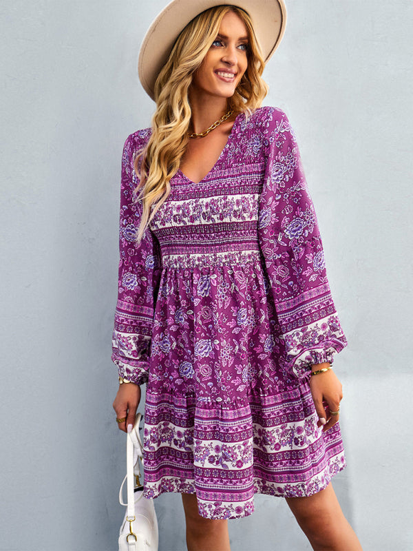 Blue Zone Planet |  Women's Bohemian fashion casual dress kakaclo