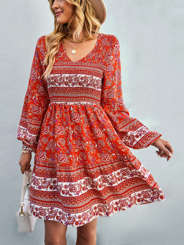 Blue Zone Planet | Women's Bohemian fashion casual dress kakaclo