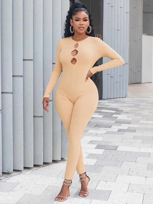 Blue Zone Planet |  solid color slim fit hip lifting Jumpsuit BLUE ZONE PLANET