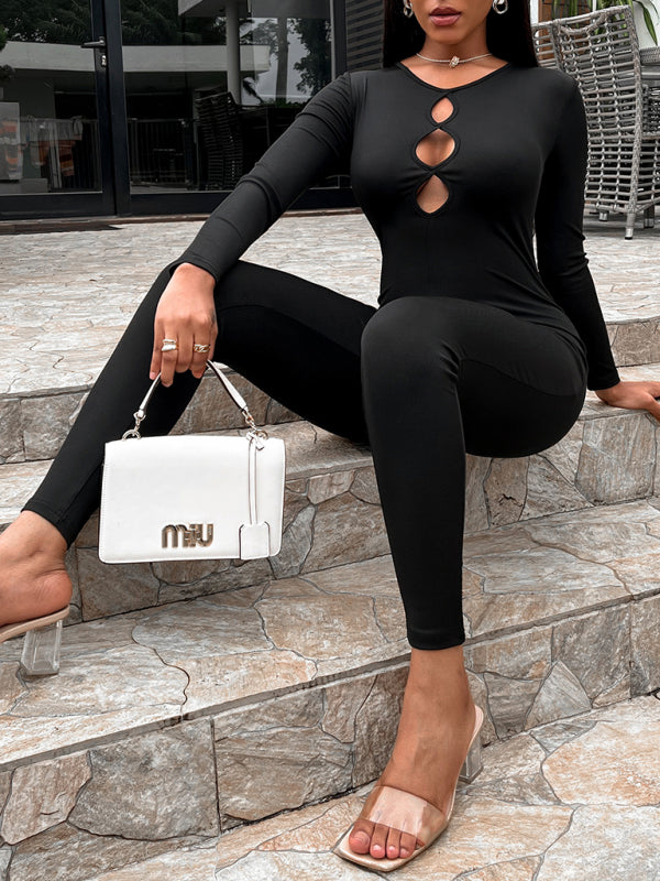 Blue Zone Planet |  solid color slim fit hip lifting Jumpsuit BLUE ZONE PLANET