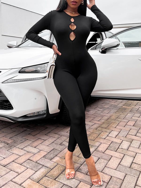 Blue Zone Planet |  solid color slim fit hip lifting Jumpsuit BLUE ZONE PLANET