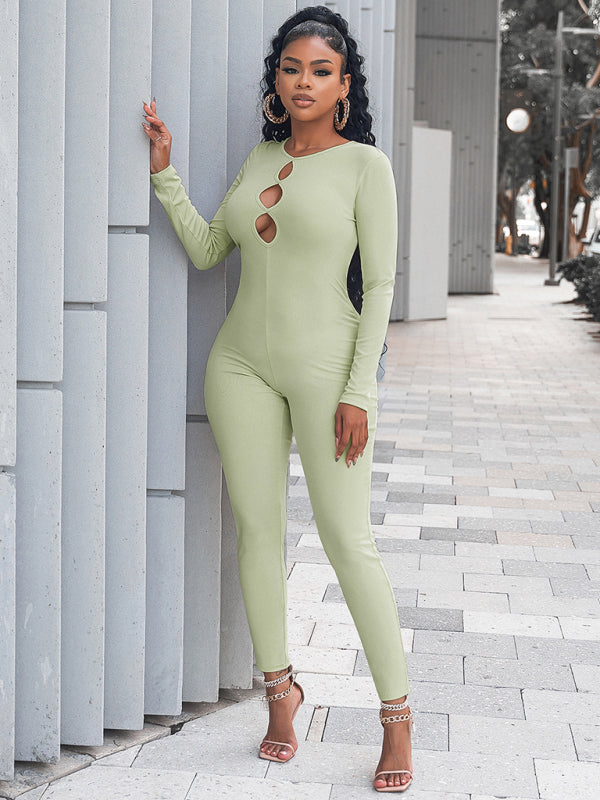 Blue Zone Planet |  solid color slim fit hip lifting Jumpsuit BLUE ZONE PLANET