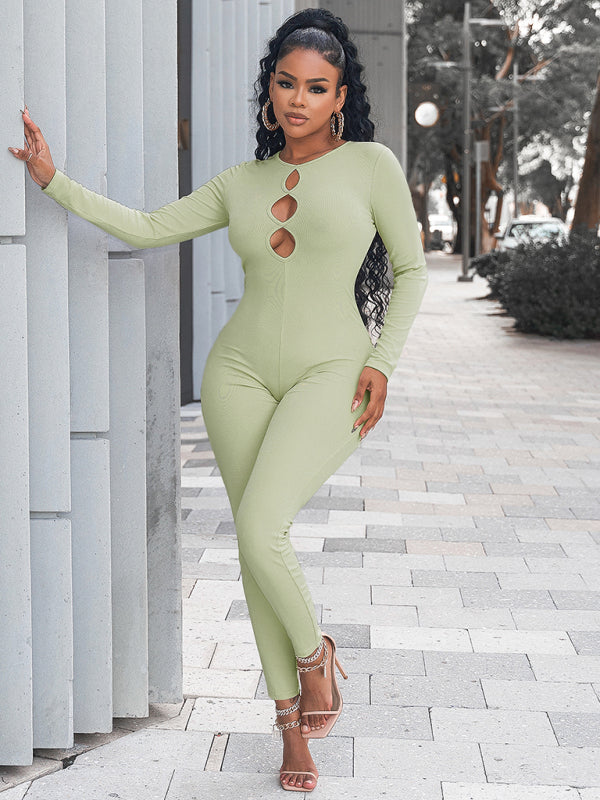 Blue Zone Planet |  solid color slim fit hip lifting Jumpsuit BLUE ZONE PLANET