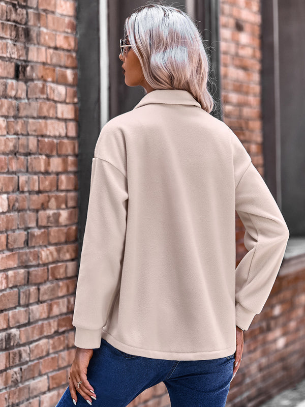 Women's fashion patchwork contrast loose coat kakaclo