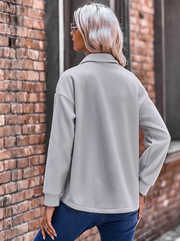 Women's fashion patchwork contrast loose coat kakaclo