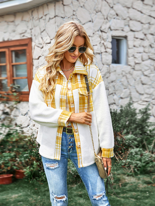 Blue Zone Planet | Plaid Panel Fleece Long Sleeve Jacket BLUE ZONE PLANET