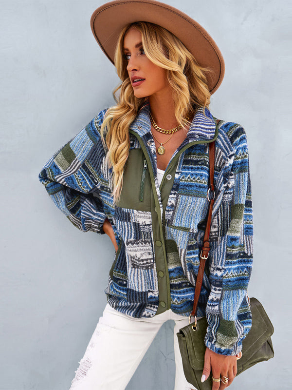 Blue Zone Planet | Raglan Long Sleeve Printed Jacket BLUE ZONE PLANET