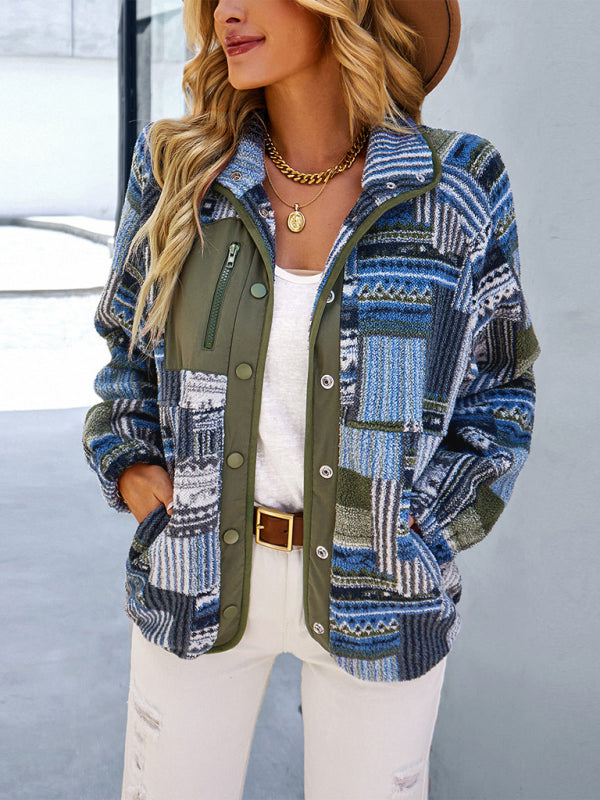 Blue Zone Planet | Raglan Long Sleeve Printed Jacket BLUE ZONE PLANET