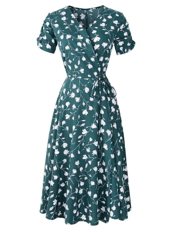 Blue Zone Planet | Women's Bohemian Beach Dress Chiffon Print Swing Dress kakaclo