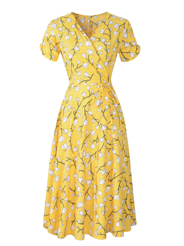Blue Zone Planet | Women's Bohemian Beach Dress Chiffon Print Swing Dress kakaclo