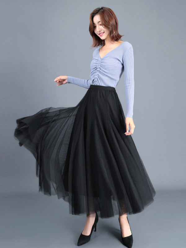 Women's A-Line Skirt Mid Length Skirt kakaclo