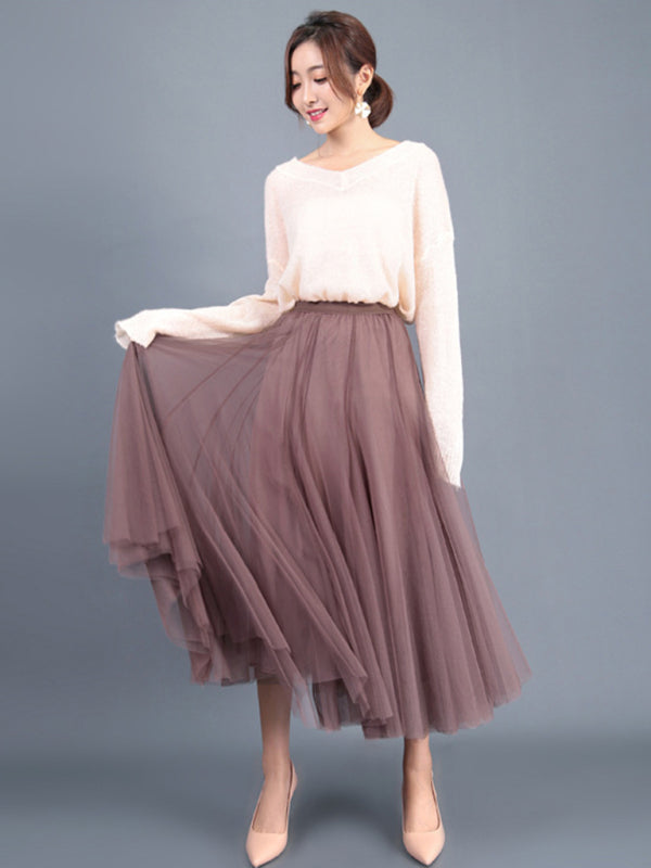 Women's A-Line Skirt Mid Length Skirt kakaclo