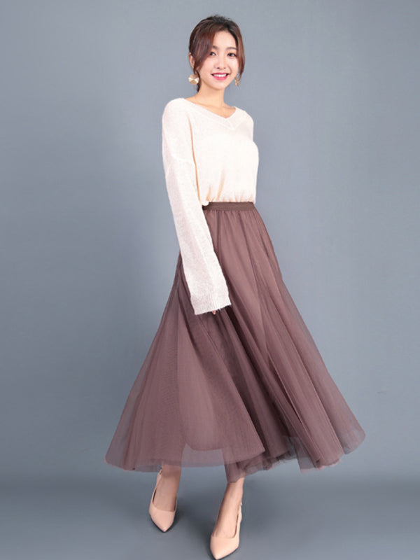 Women's A-Line Skirt Mid Length Skirt kakaclo