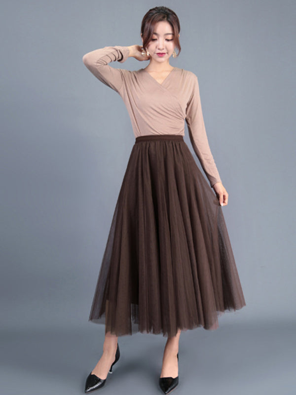 Women's A-Line Skirt Mid Length Skirt kakaclo