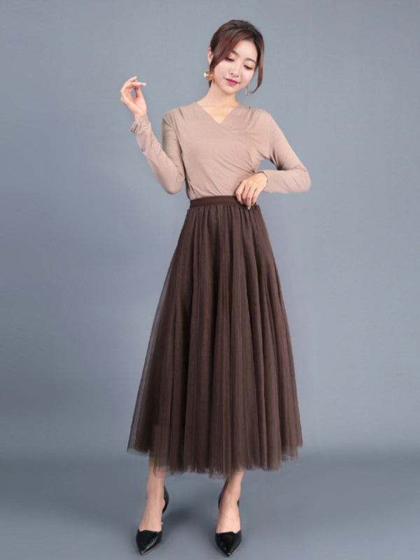 Women's A-Line Skirt Mid Length Skirt kakaclo