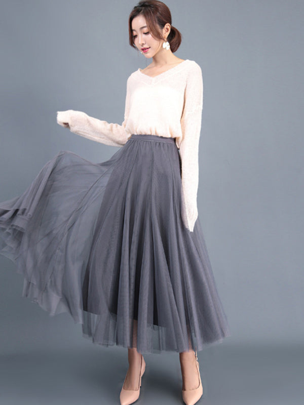 Women's A-Line Skirt Mid Length Skirt kakaclo