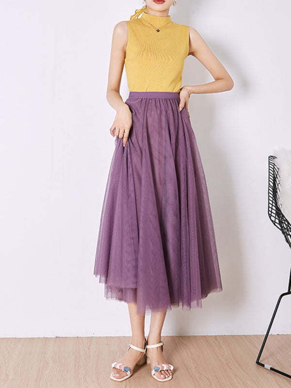 Women's A-Line Skirt Mid Length Skirt kakaclo