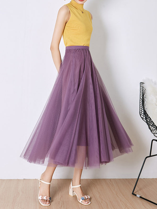 Women's A-Line Skirt Mid Length Skirt kakaclo