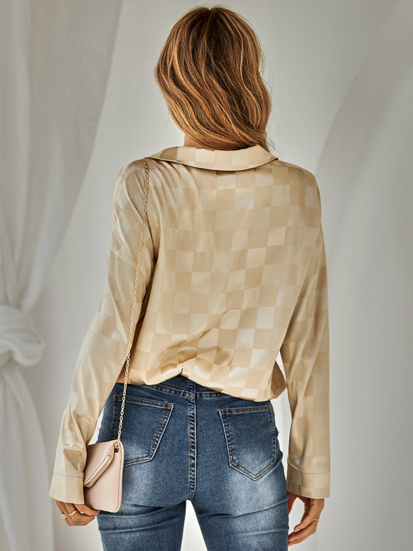 Blue Zone Planet | cardigan Plaid jacquard shirt BLUE ZONE PLANET