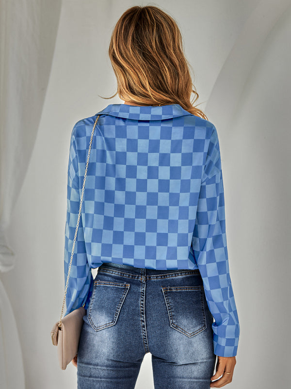 Blue Zone Planet | cardigan Plaid jacquard shirt BLUE ZONE PLANET