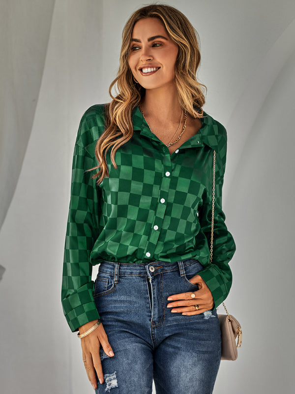 Blue Zone Planet | cardigan Plaid jacquard shirt BLUE ZONE PLANET