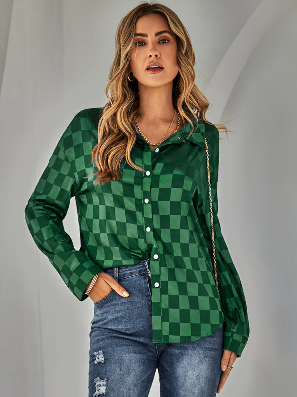 Blue Zone Planet | cardigan Plaid jacquard shirt BLUE ZONE PLANET