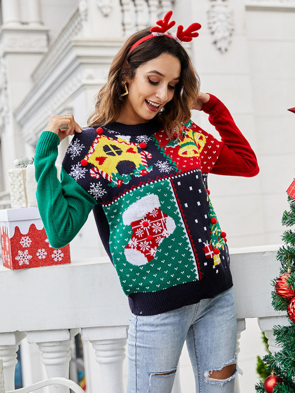 Blue Zone Planet | Women's pullover Christmas knitted long sleeve sweater kakaclo