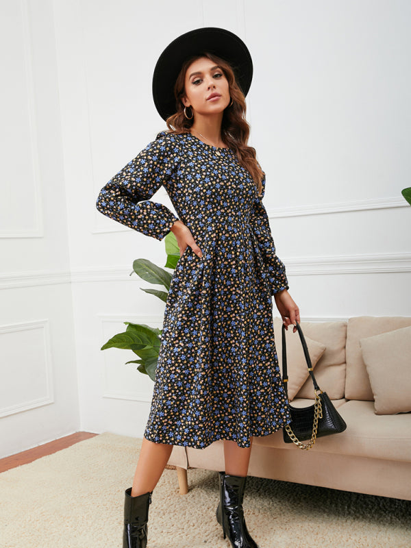 Blue Zone Planet | Women's square neck floral hem dress kakaclo