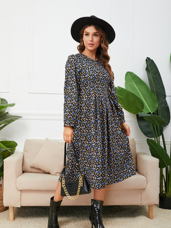 Blue Zone Planet | Women's square neck floral hem dress kakaclo