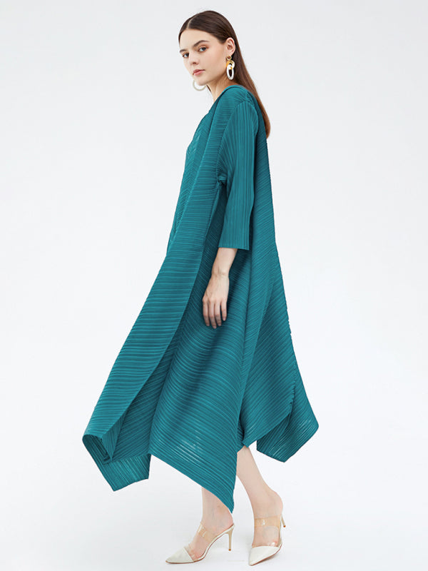 Blue Zone Planet | 3/4 Sleeve Irregular Hem Dress kakaclo