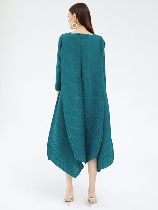 Blue Zone Planet | 3/4 Sleeve Irregular Hem Dress kakaclo