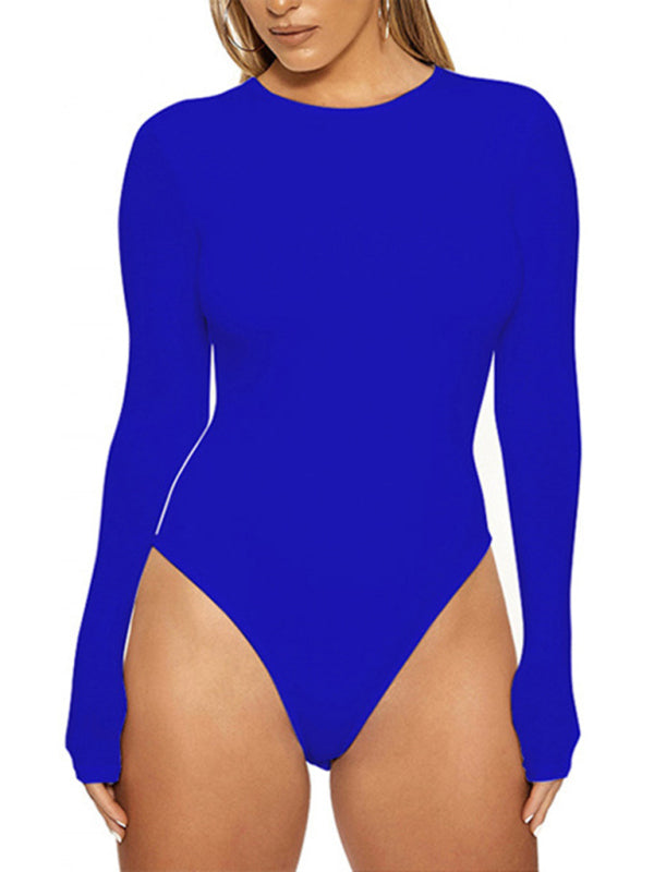 Blue Zone Planet | bottoming tops long-sleeved tight-fitting jumpsuit BLUE ZONE PLANET