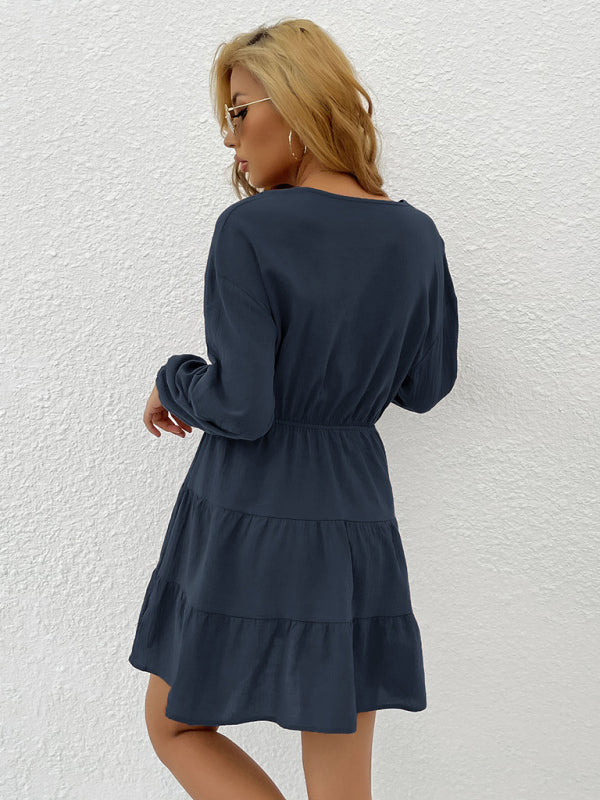 Blue Zone Planet | Women's button decorated pullover casual dress kakaclo
