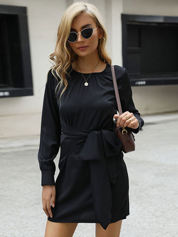 Fashion long -sleeved bottoming wild dress BLUE ZONE PLANET
