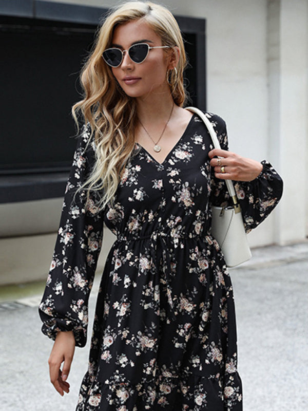 European and American product explosion long -sleeved dress kakaclo