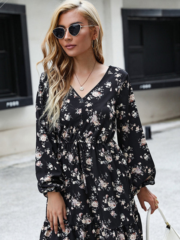 European and American product explosion long -sleeved dress kakaclo