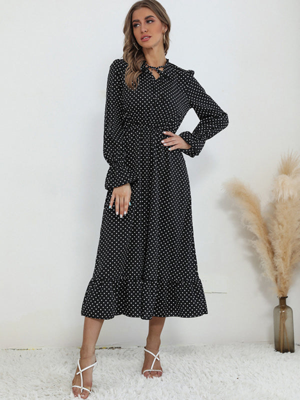 Evelyn's Trendy Long-Sleeve Layering Midi Dress BLUE ZONE PLANET