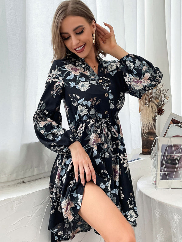product long -sleeved long -sleeved base fashion dress kakaclo