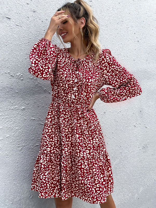 product long -sleeved long -sleeved base fashion dress kakaclo