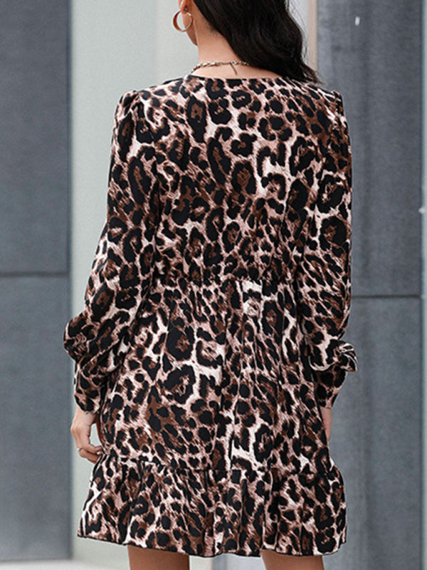 long -sleeved casual fashion versatile dress kakaclo