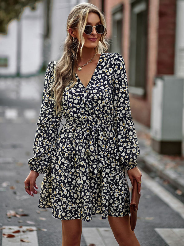 Blue Zone Planet | V-Neck Waist-Up Printed Mini Dress BLUE ZONE PLANET