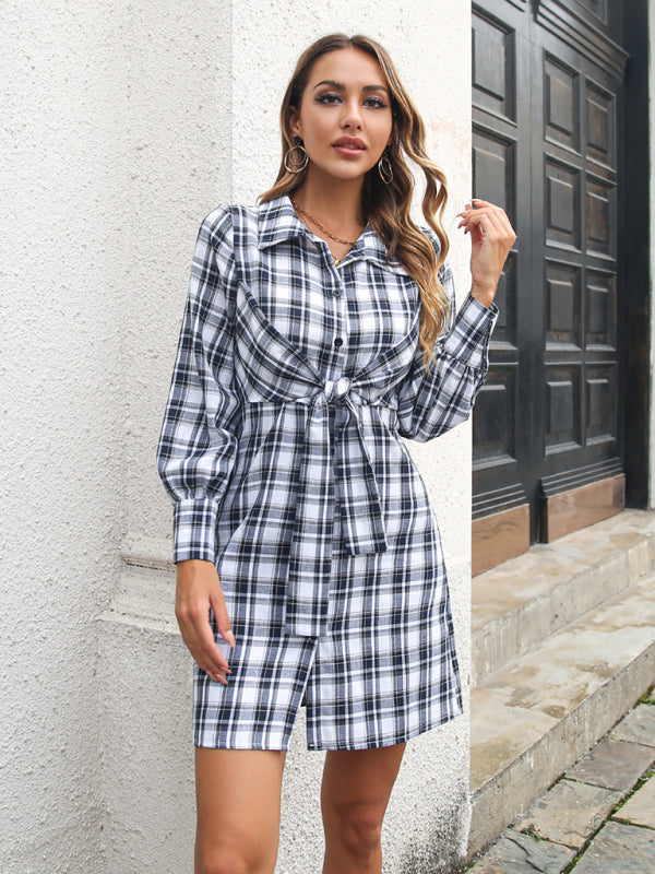 Blue Zone Planet | plaid shirt dresses strappy dresses BLUE ZONE PLANET