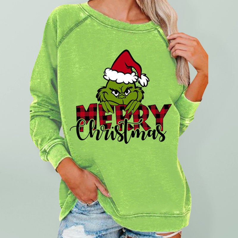 Blue Zone Planet | Women's Christmas Casual Loose New Grinch Stole Christmas Monster kakaclo