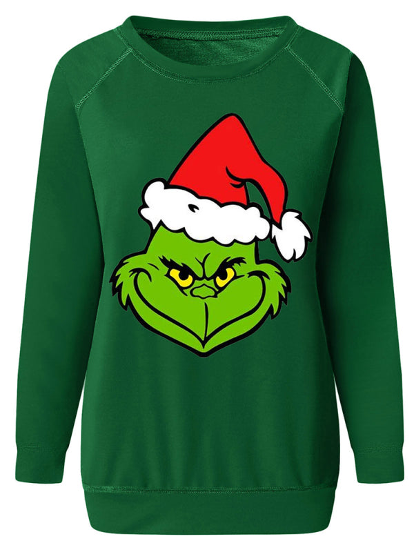 Blue Zone Planet | Women's Christmas Casual Loose New Grinch Stole Christmas Monster kakaclo