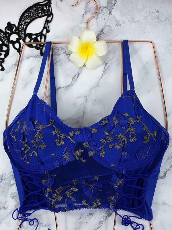 Blue Zone Planet | Women's Contrasting Color Lace Sexy Lingerie kakaclo