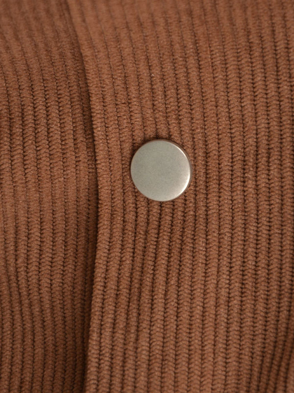 Corduroy Skirt Single Breasted High Waisted Skirt kakaclo