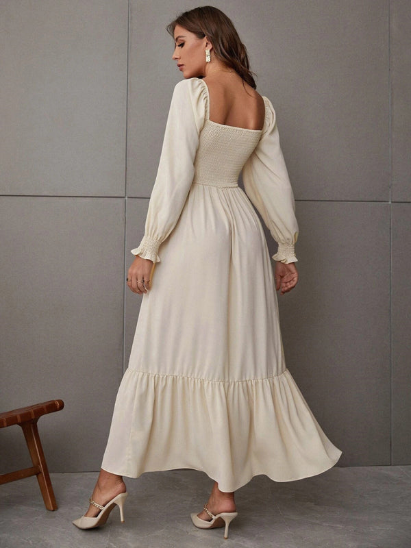 Blue Zone Planet | Hollow Outer Neck Long Sleeve Pullover Dress BLUE ZONE PLANET