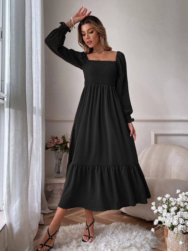 Blue Zone Planet | Hollow Outer Neck Long Sleeve Pullover Dress BLUE ZONE PLANET