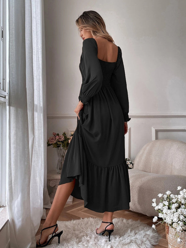 Blue Zone Planet | Hollow Outer Neck Long Sleeve Pullover Dress BLUE ZONE PLANET